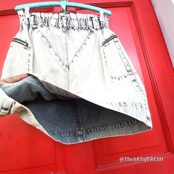 Sea New York Blue Gray Acid Washed Mini Skirt Casual - Picture 8 of 16